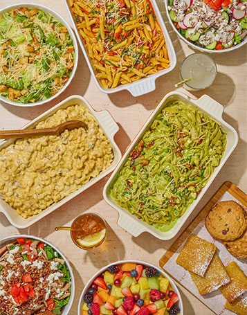 lunch-dinner-catering-rachels-mac-n-cheese-pesto-pasta-tomato-basil-pasta-caesar-salad-spinach-salad-fresh-fruit-salad-iced-tea-chocolate-chip-cookie-lemon-bar Lunch & dinner catering with rachel's mac & cheese, ryan's pesto pasta, tomato basil pata, caesar salad, spinach salad, fresh fruit salad, chocolate chip cookies, lemon bars, freshly brewed iced tea and fresh lemonade